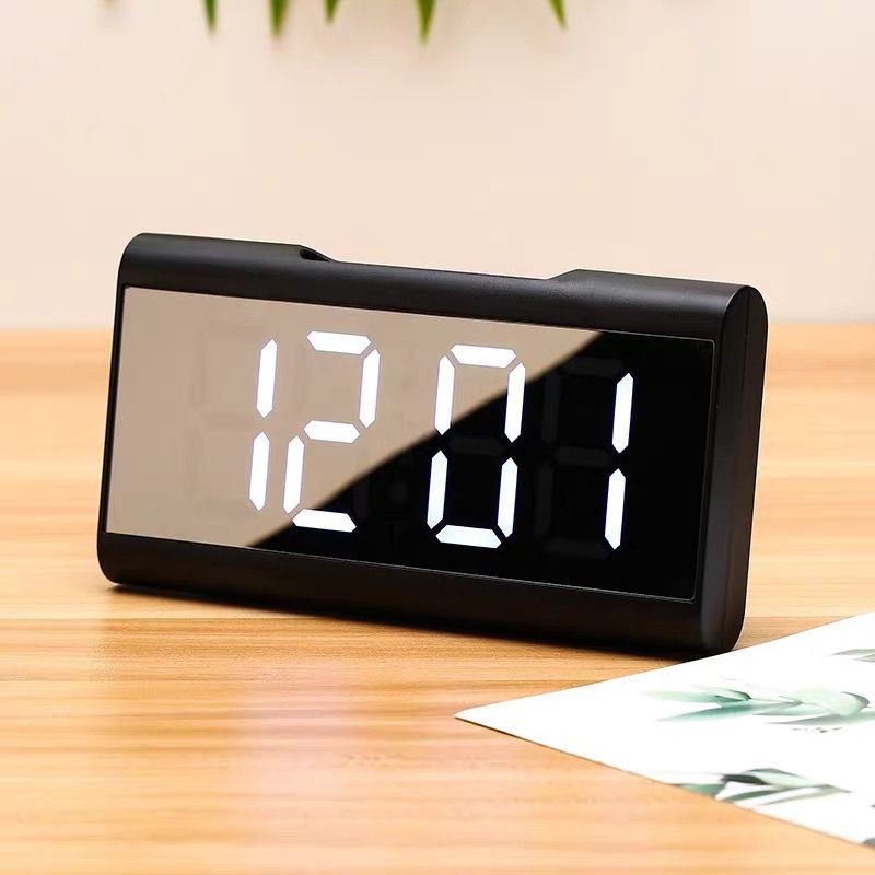 Relógio de Mesa Digital Display Led Despertador e Espelho A Pilha Ou ...