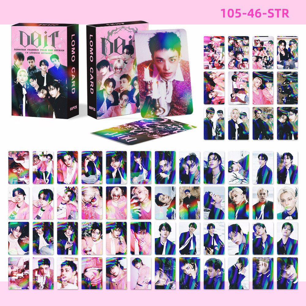 50-119pcs STRAY KIDS ATE Holographic Laser Lomo cards Lose My