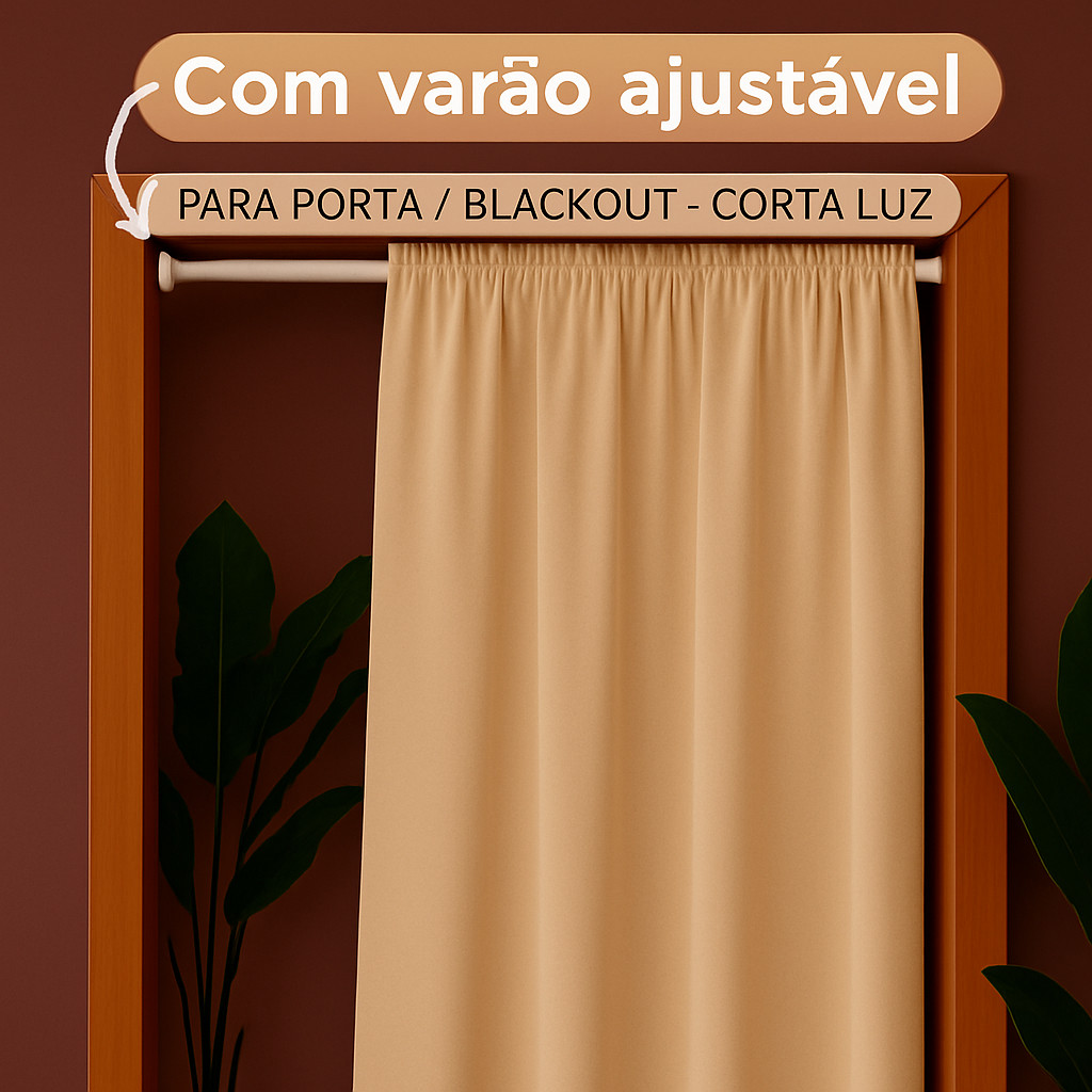 Kit Cortina PVC Blackout com Varão Ajustável – Pronto para Instalar | Várias Cores | Shopee Brasil