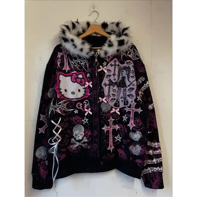X-ORANGE Rock Dark Skull Jaqueta com capuz Cultura asiática