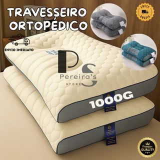 Travesseiro Ortopédico Cervical Ergonômico Fino-Almofada para Coluna Cervical Dor no pescoço Algodão Tricotado Macio