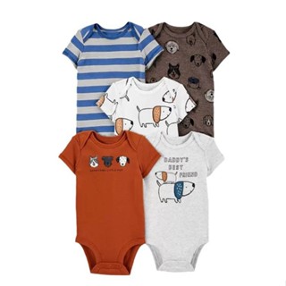 Angel carter roupa de bebê menino 5peças/manga curta para bebê menino body em Oferta na Shopee