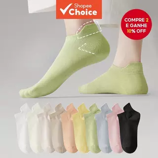 1 Par De Meias De Barco Antiderrapantes Para Mulheres , 12 Opções De Cores Macaron , Invisíveis De Corte Baixo Com Alças em Oferta na Shopee