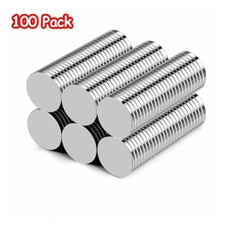 100 Peças Super Ímã Neodímio Disco 10x1mm N35 Potente
