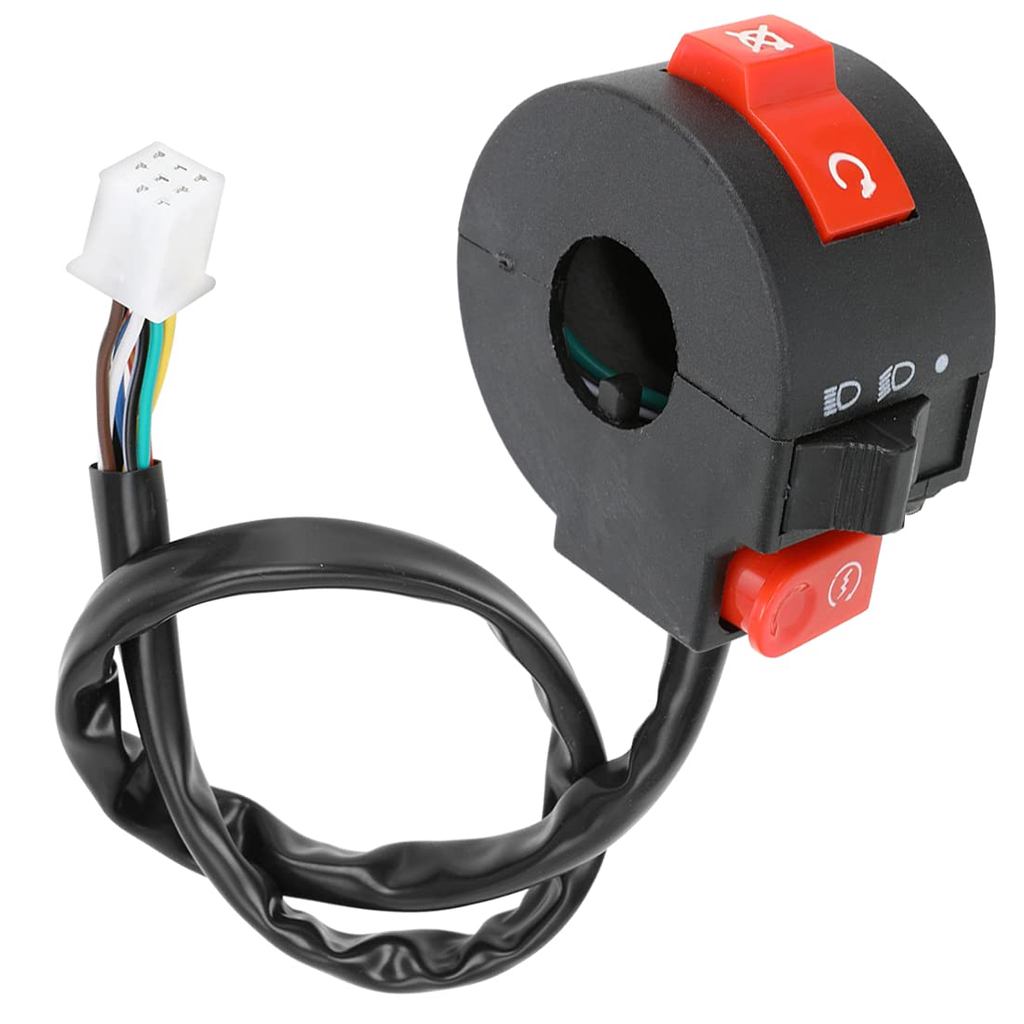 Left Handlebar Starter Kill Light Switch Assembly (8-Wire, 3-Function) For 50cc-125cc Chinese ATVs - TaoTao, Roketa, Sunl, Icebear & More