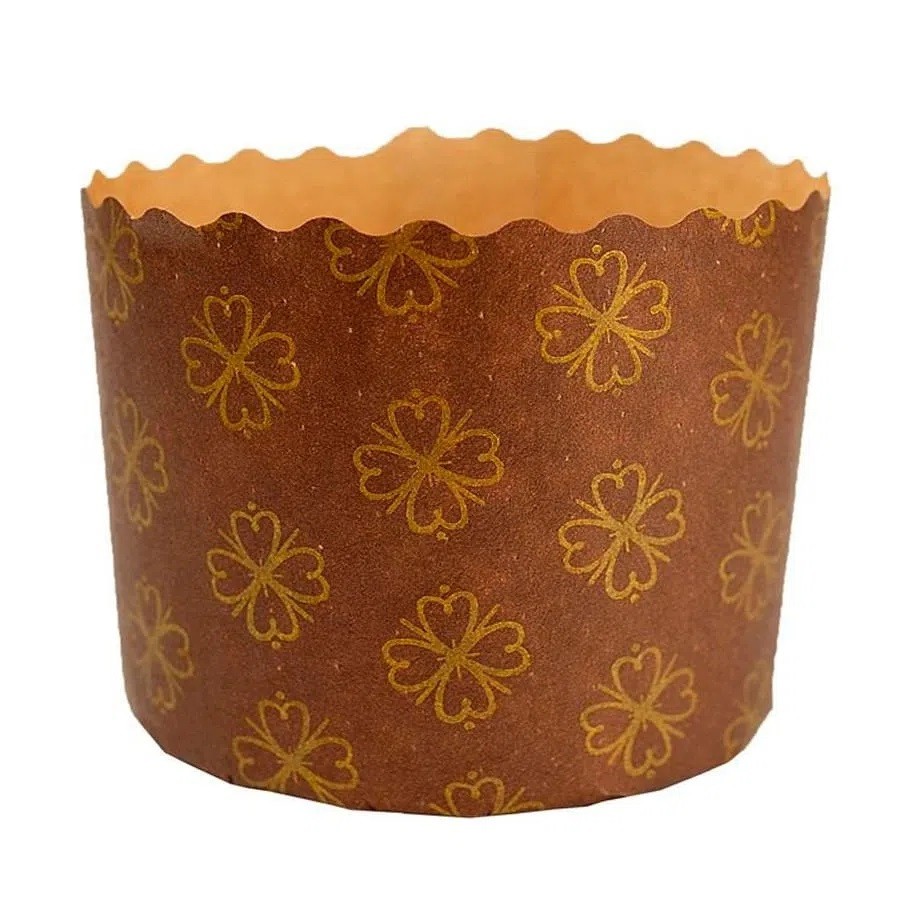 Forma De Papel Forneável Para Panetone Marrom 500g Pct C/ 25