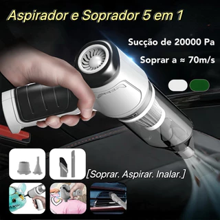 Aspirador e Soprador Portátil 4 em 1 - Alta Potência e Multifuncional para Limpeza Completa