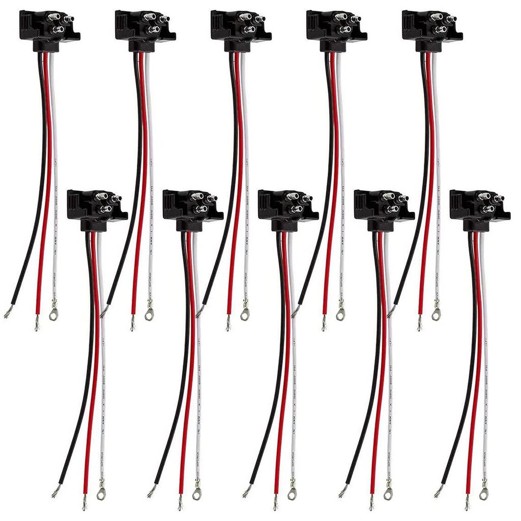 10x 3 Wire Plug Truck Trailer Light Plug Molded 3 Prong Pigtail Harness ...