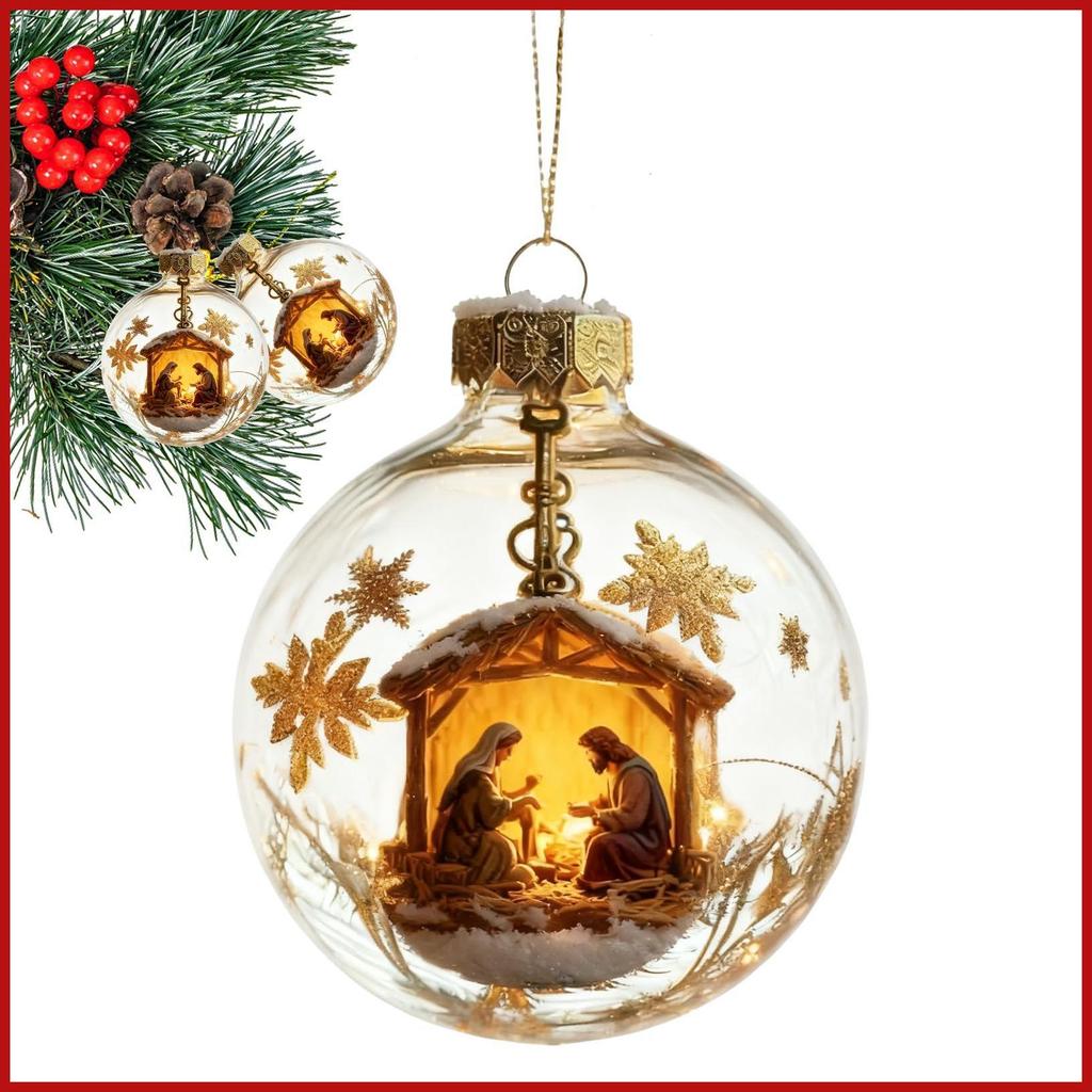 Enfeites De Jesus Para Árvore De Natal , Globo 3D , Suprimentos Festa Religiosa , Decoração De Aniversário , Dia Das Bru