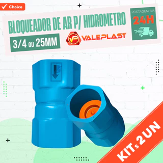 Kit Bloqueador De Ar Hidrometro Redutor Conta Água 3/4 ou 25mm vendido em 1 ou 2 unidades em Oferta na Shopee