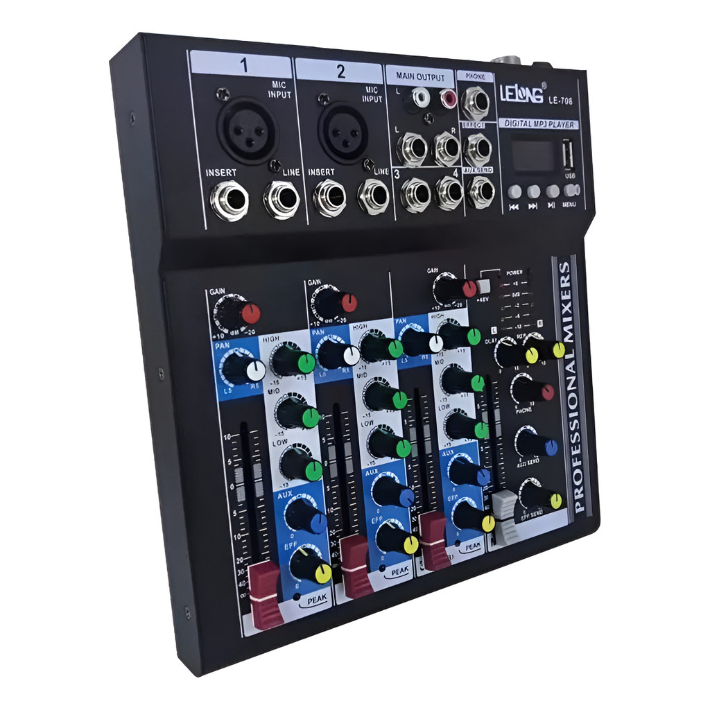 Mesa De Som 4 Canais Bluetooth Mixer Player Usb Digital | Shopee Brasil