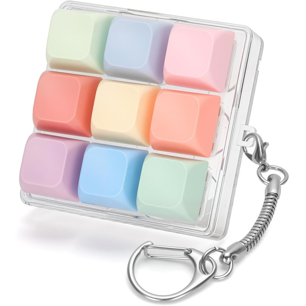 Llavero Fidget De Teclado Mecánico Con Clics Relajantes - Ideal Para Aliviar Estrés Y Regalo Original (Pastel)
