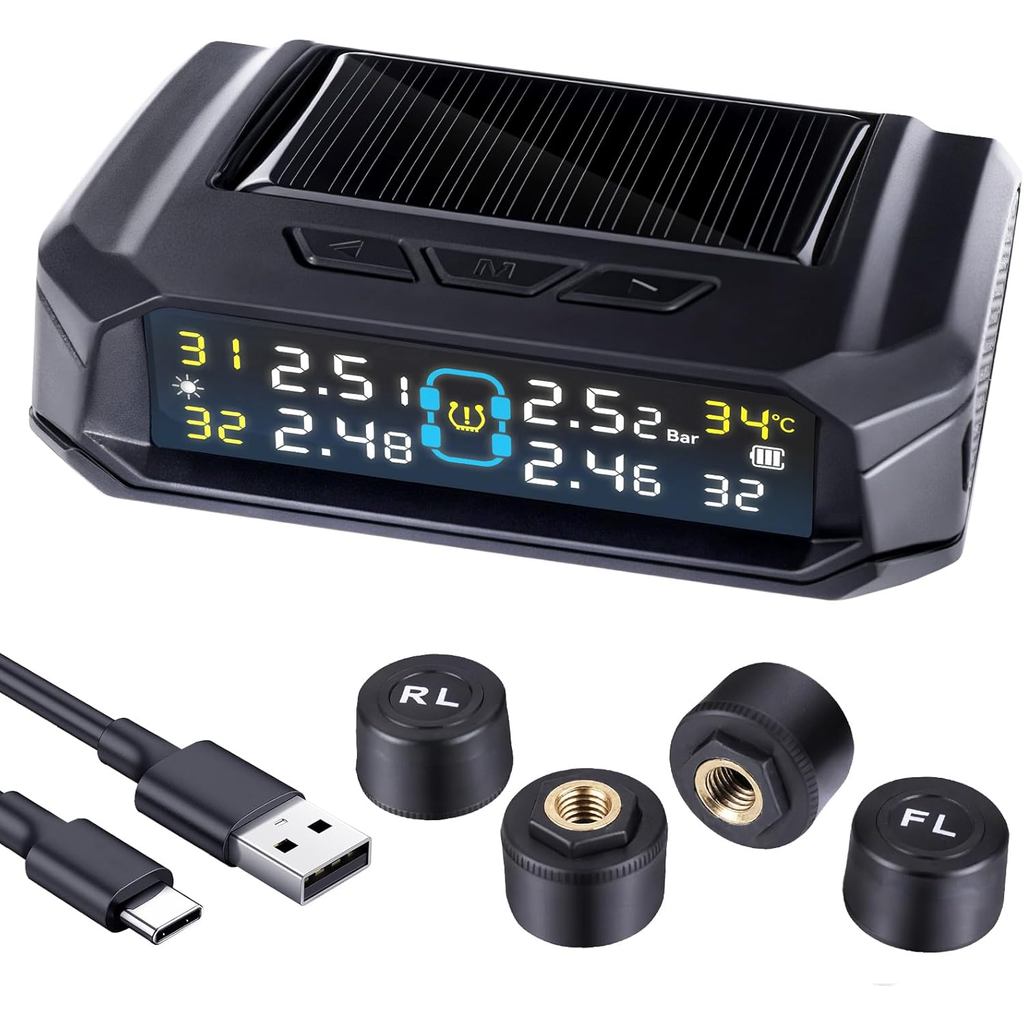 6 Sensors TPMS Tire Pressure Monitoring System For RV Motor Home Caravan Trucks 2