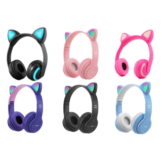 Fones de ouvido Bluetooth gatinho com LED colorido   MARISA em Oferta na Shopee