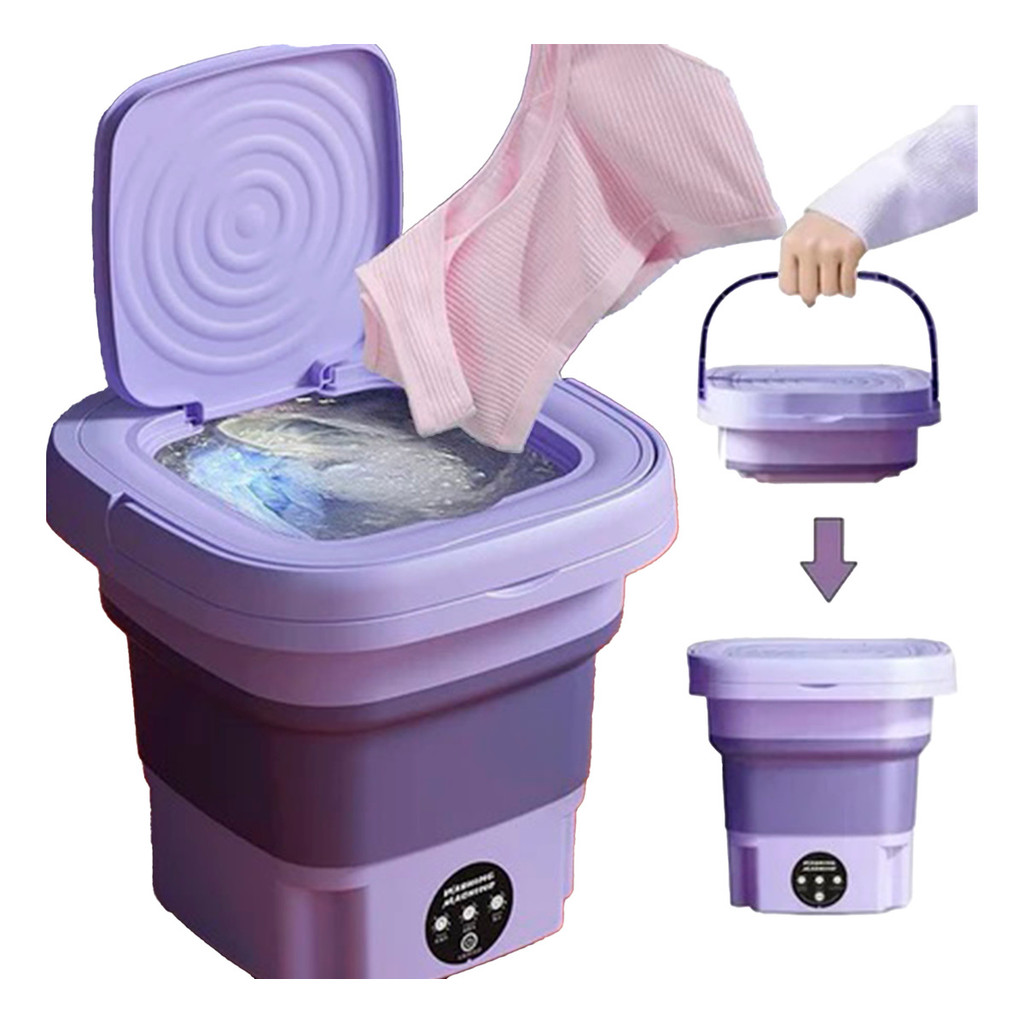 Mini Lava Roupa Portátil 6l Dobrável, 36w E Centrifugação | Shopee Brasil