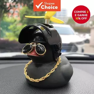 Decoração para carros-Capacete de pato,decoração de bicicleta,pequeno pato amarelo com bambu em Oferta na Shopee