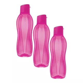 Kit 3 Garrafas de Água Tupperware Eco Tupper Pink 1L em Oferta na Shopee