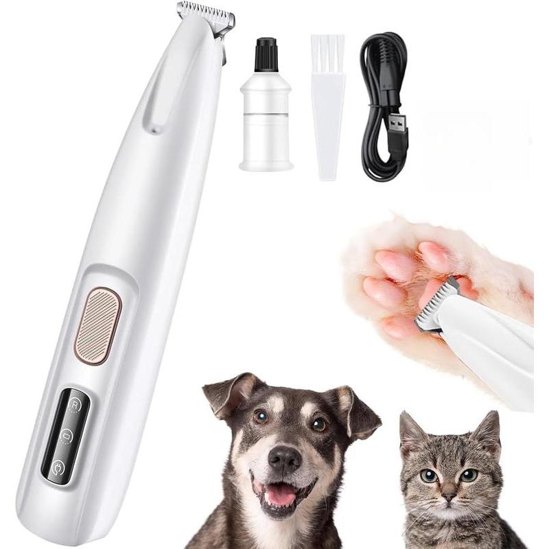 Kit de Aparador de Pelos de Animais Recarregável, Aparador de Patas de Animais, Aparador Silencioso Sem Fio para Cães co