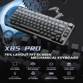 ATTACK SHARK X85PRO Teclado Mecânico Para Jogos De Modo Triplo 75 % Hot Swappable 2.4 Ghz Sem Fio/Bluetooth/USB-C TFT Di