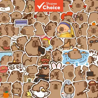 Adesivos Fofos de Capivara - 100PCS Adesivos Impermeáveis DIY de Animal Quente, Alta Qualidade para Decoração de em Oferta na Shopee