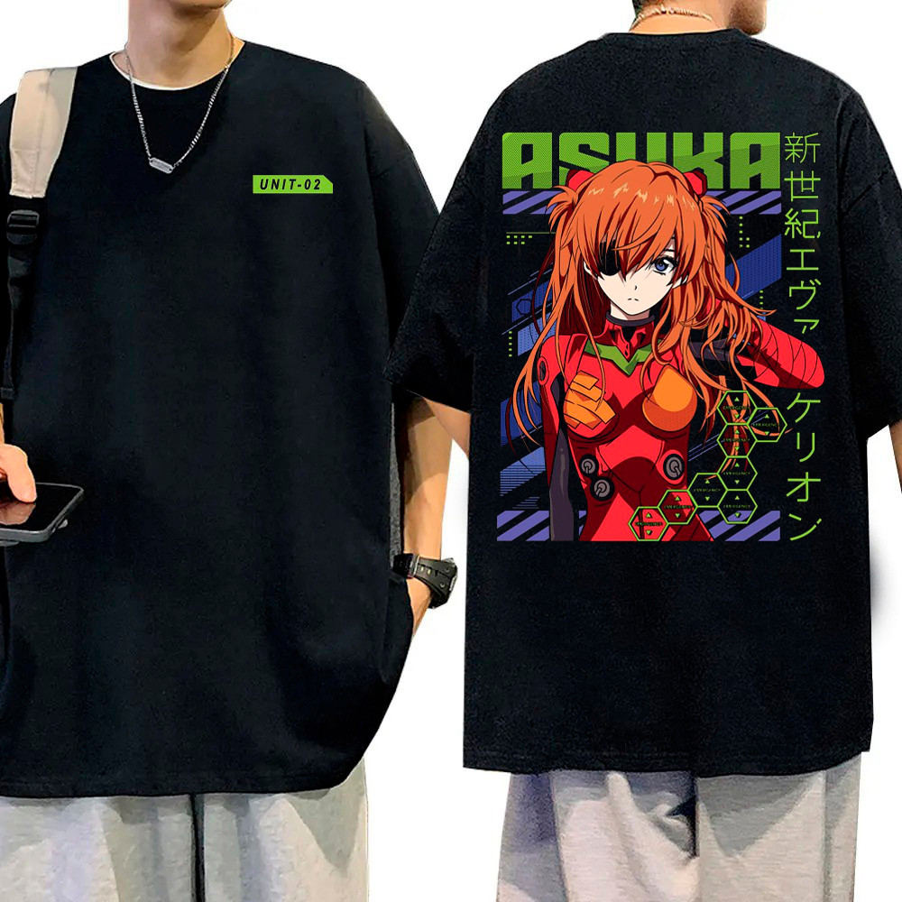 Camiseta Básica Anime Evangelion Camisa 100% Algodão Streetwear Temos Plus Size Lançamento - Envio Rápido