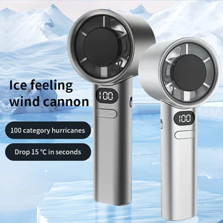 Ventilador Portátil Turbofan De 120 Velocidades Elétrico Recarregável USB Com Display Digital em Oferta na Shopee