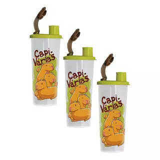 Kit 3 Copos Infantis Tupperware com Bico Capivaras 470ml em Oferta na Shopee