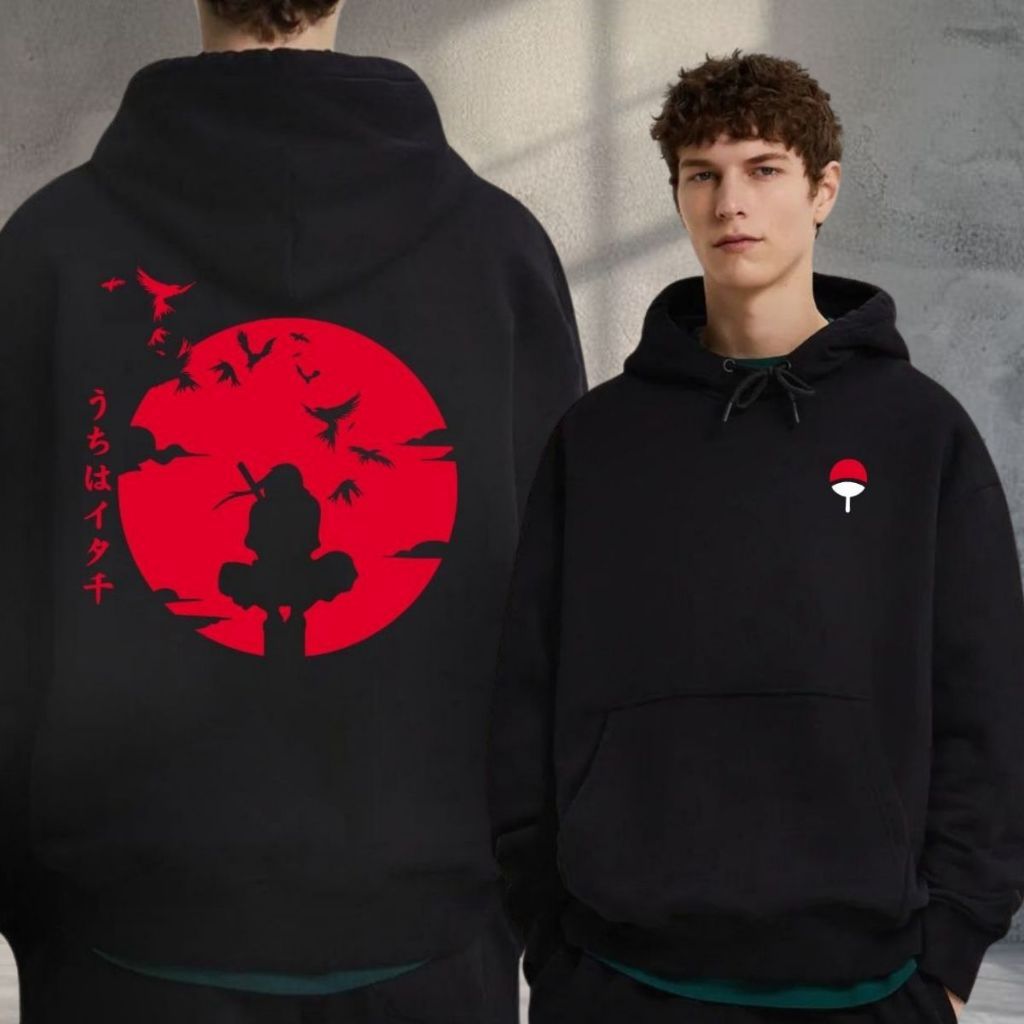 Moletom Itachi Sobre A Lua Anime Naruto Sasuke Clã Uchiha Akatsuki ...