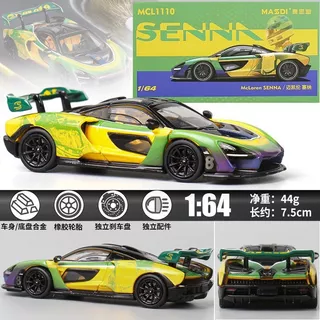 Carros fundidos Carros fundidos [GT-M] Modelo 1: 64 McAlen SENNA Edição comemorativa Carro de liga diecast Supercar Cont