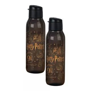 Kit 2 Garrafas de Água Tupperware Eco Tupper Redonda Plus Harry Potter Preto 750ml em Oferta na Shopee