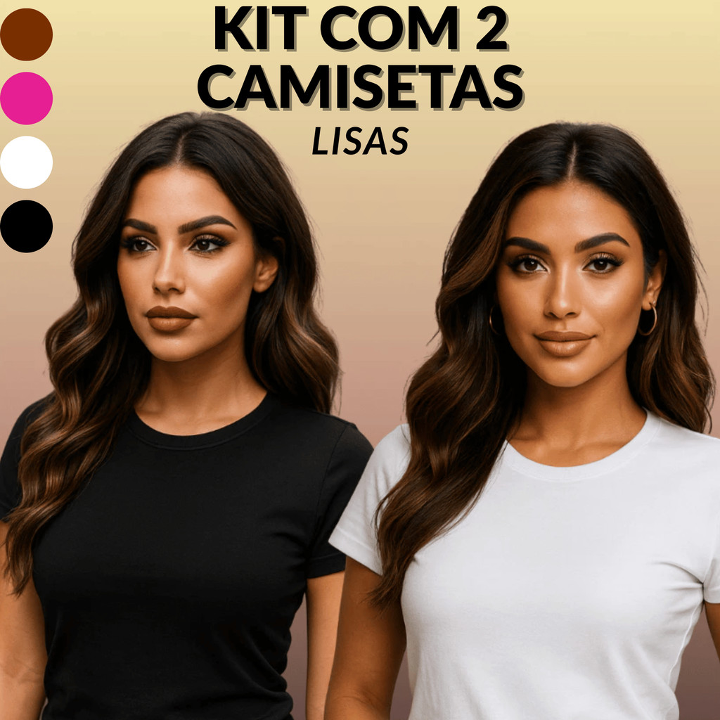 Camiseta T-shirt Babylook Feminina 2 Unidades