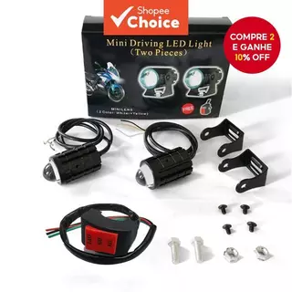 Farol LED H4 Para Motocicleta Com Interruptor-MDL Mini Projetor De Luz De Condução Lente Olho De Peixe Lâmpada De Neblin em Oferta na Shopee