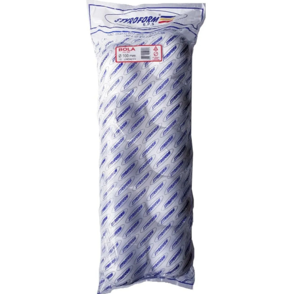 10 Bolas de Isopor 100mm Styroform para Artesanato