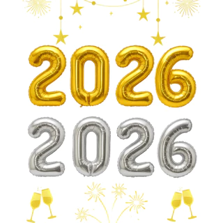 Balão 2026 Metalizado Decoração Ano Novo 40cm Reveillon