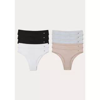 Kit 10 Calcinhas Básicas Tanga Em Algodão em Oferta na Shopee