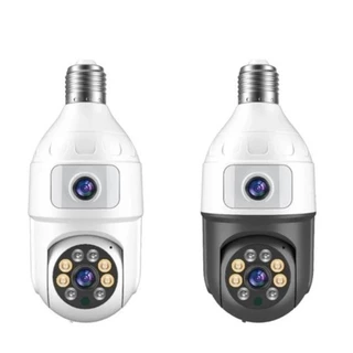 Câmera Segurança Wifi Dupla Lentes Full HD Lâmpada Visão Noturna 360
