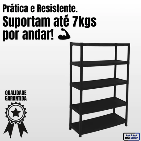 Estante Prateleira Modular Multiuso Organizadora Plástico Reforçado 5 Andares