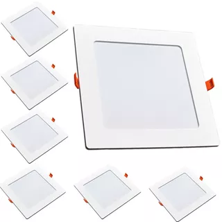 Kit 7 Painéis Plafon Quadrado Embutir 12W Luz Branca 6500K Luminária de Gesso Forro 127v 220v Avant em Oferta na Shopee
