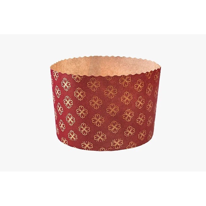 Forma De Papel Forneável Para Panetone Vermelho 100g Pct C/ 