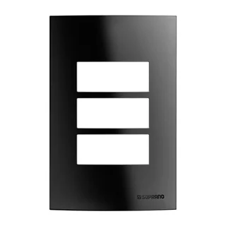 Placa Soprano Brava Up 4x2 3 Módulos Simples Separados Preto em Oferta na Shopee