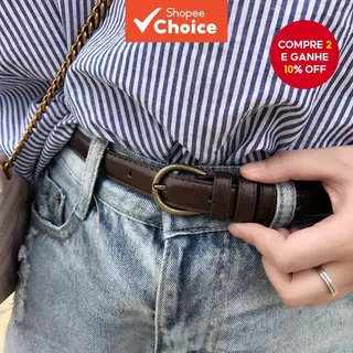 Cinto De Fivela De Metal Fino Para Mulheres , Cintura Minimalista Ajustável Uso No Campus , Acessório De Moda Adequado P em Oferta na Shopee
