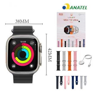 Smartwatch LaxasFit Mini 10 Ultra 41mm + conjunto 8 Pulseiras | Tela 1.72" | Monitoramento de Saúde marisa em Oferta na Shopee