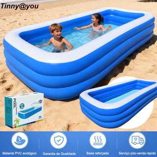 200 X 150 X 50cm Grande Piscina Inflável Com Bomba De Ar Para Crianças E Adultos PVC Duradouro Verão