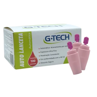 G-TECH Auto Lanceta Automática Ultra Fina Contém 100 Lancetas 28g (7898639694140)