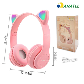 Fones de ouvido de gato com LED sem fio Bluetooth para gatinhos marisa em Oferta na Shopee