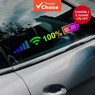 Padrão Personalizado Carga WIFI Adesivo de Carro Laser Colorido PVC/Autocolante Vinil Decoração em Oferta na Shopee