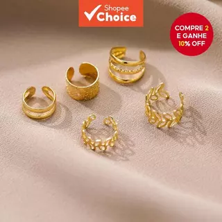 Brincos De Clipe De Ouro Vintage Refinados De 5 Peças – Joias Perfeitas Para Mulheres Sofisticadas em Oferta na Shopee