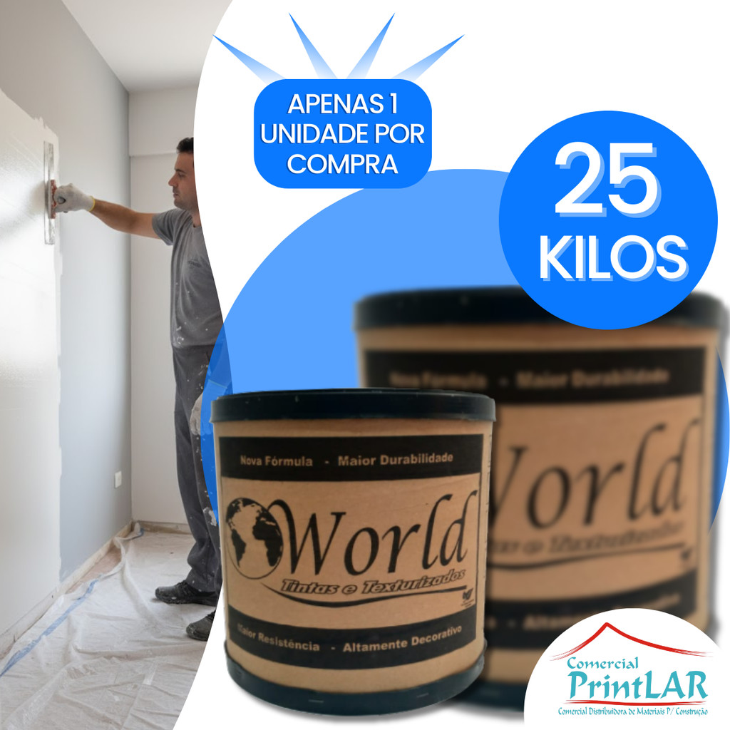 Massa Corrida 25 Kg Parede Pva Branca Balde - World Tintas | Shopee Brasil