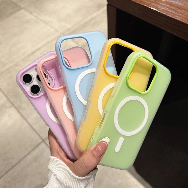 Jelly Marcon Cor 2-Em-1 Capa Magsafe Iphone 11 13 11 15 14 16 12 Xs Max Pro Plus Caso De Ar