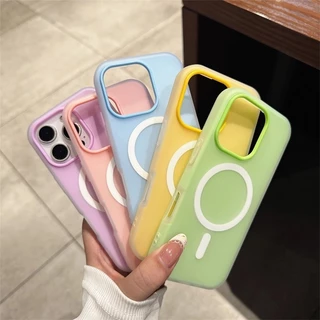 Jelly Marcon Cor 2-Em-1 Capa Magsafe Iphone 11 13 11 15 14 16 12 Xs Max Pro Plus Caso De Ar